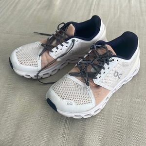 ON Running Women's Cloudstratus Sneaker Shoe white/almond US W8